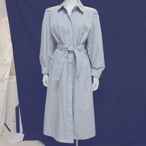 Vintage Curvy feminine pale blue-gray trenchcoat